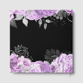 Elegant Lilac and Silver Flowers Birthday Party Gastenboek (Achterkant)
