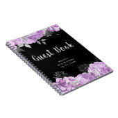 Elegant Lilac and Silver Flowers Guest Book Notitieboek (Rechterzijde)