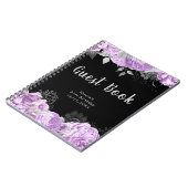 Elegant Lilac and Silver Flowers Guest Book Notitieboek (Linkerzijde)