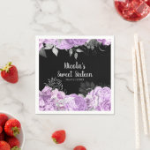 Elegant Lilac and Silver Flowers Sweet Sixteen Servet (Insitu)