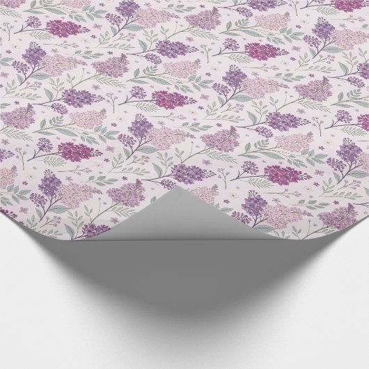 Elegant Lilac Bloom & Lavender Floral   Cadeaupapier (Hoek)