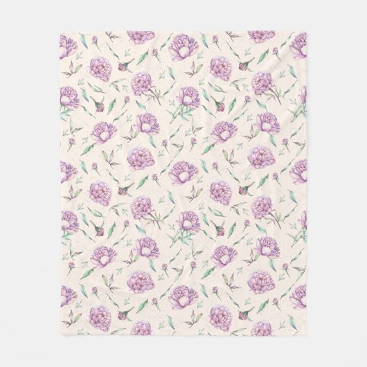 Elegant Lilac Floral Blanket, Soft Purple Roses Fleece Deken (Voorkant)