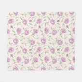 Elegant Lilac Floral Blanket, Soft Purple Roses Fleece Deken (Voorkant (Horizontaal))