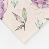 Elegant Lilac Floral Blanket, Soft Purple Roses Fleece Deken (Hoek)
