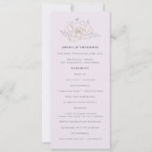 Elegant Lilac Gold Floral Wedding Program (Voorkant)