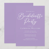 Elegant Lilac Purple Bachelorette Party Kaart (Voorkant / Achterkant)