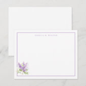 Elegant Lilac Purple Greenery Personalized  Notitiekaartje (Voorkant / Achterkant)
