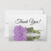 Elegant Lilac Purple Mirrored Rose Simple Wedding Bedankkaart (Voorkant)