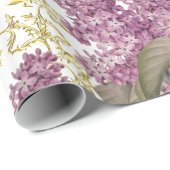 Elegant Lilacs met Gold Filigree Floral Cadeaupapier (Rol Hoek)