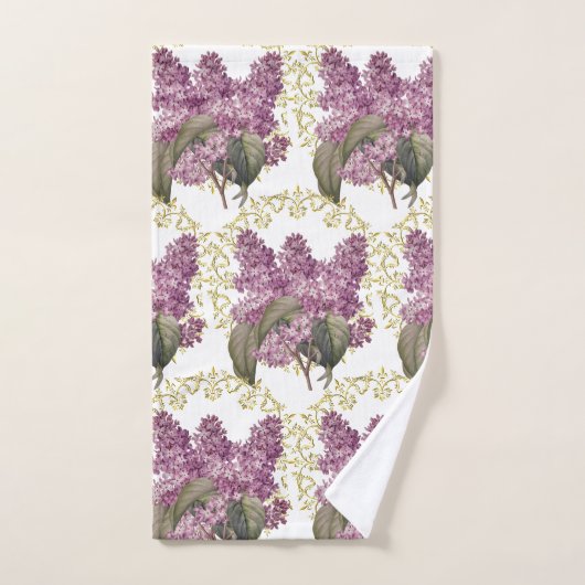 Elegant Lilacs met Gold Filigree Guest Bathroom Handdoek (Handdoek)