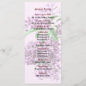 Elegant Lilacs Wedding Programme Programmakaart (Achterkant)