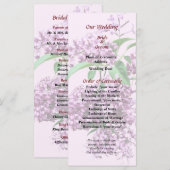 Elegant Lilacs Wedding Programme Programmakaart (Voorkant / Achterkant)