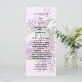 Elegant Lilacs Wedding Programme Programmakaart (Staand voorkant)
