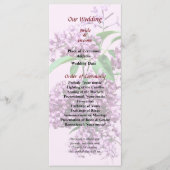 Elegant Lilacs Wedding Programme Programmakaart (Voorkant)