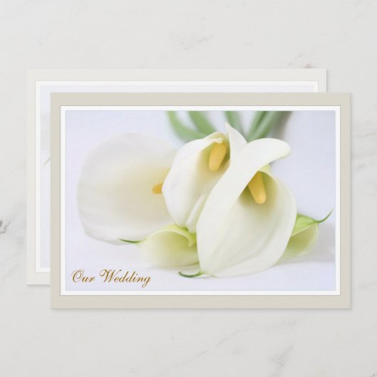 Elegant Lillies Wedding Invitations Kaart (Voorkant / Achterkant)