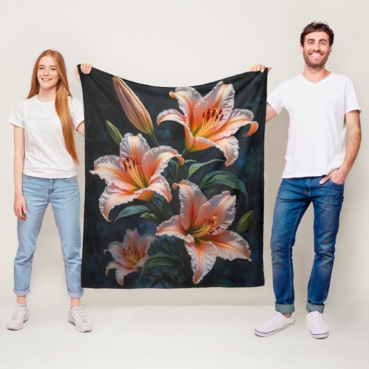 Elegant Lily Flower Art – Premium Prints & Unique  Fleece Deken (In situ)