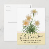 Elegant Lily Flowers Faith Hope Paasgroetings Briefkaart (Voorkant / Achterkant)