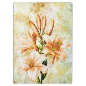 Elegant Lily Flowers voegen Jouw naam toe Klembord (Achterkant)