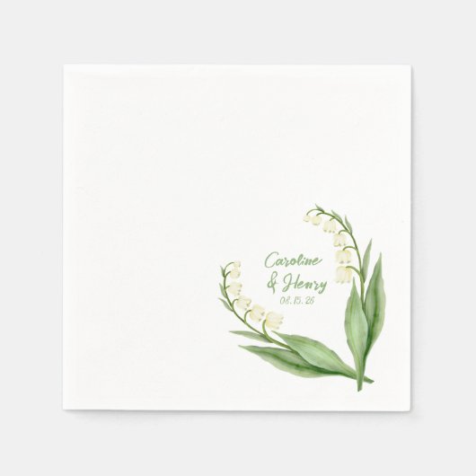 Elegant Lily of the Valley Garden Party Wedding Servet (Voorkant)