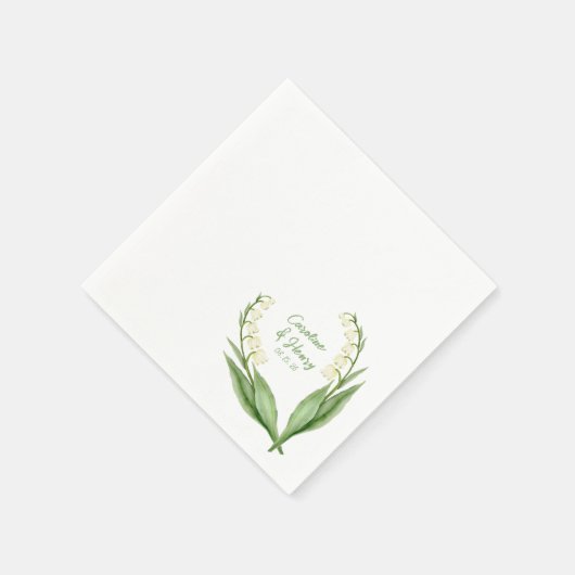 Elegant Lily of the Valley Garden Party Wedding Servet (Hoek)
