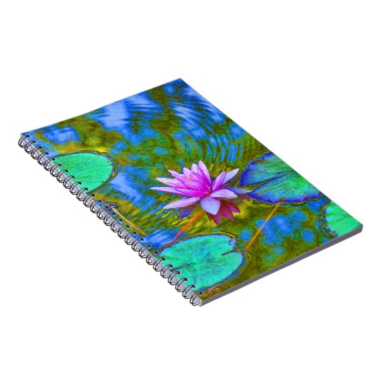 Elegant Lily Pad Lotus Yoga Practioner's notebook Notitieboek (Rechterzijde)