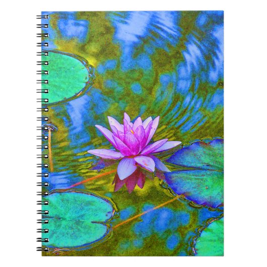 Elegant Lily Pad Lotus Yoga Practioner's notebook Notitieboek (Voorkant)