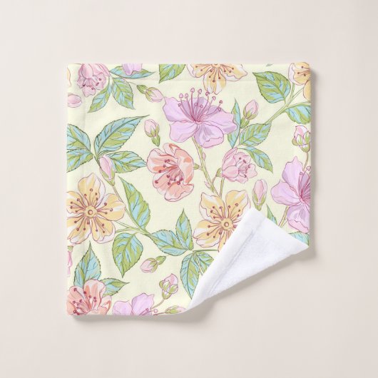 Elegant Lily  Pastel Floral Bath Towels Bad Handdoek (Wasdoekje)
