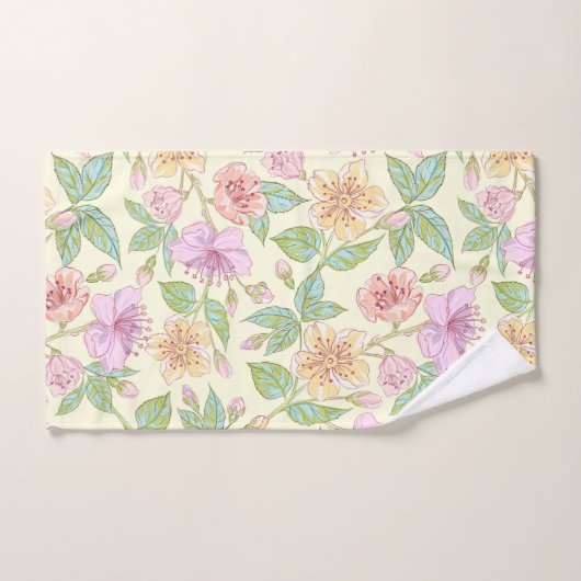 Elegant Lily  Pastel Floral Bath Towels Bad Handdoek (Handdoek)