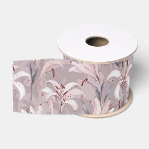 Elegant Lily Ribbon – Floral Gift & Decor Accent Grosgrain Lint
