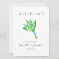 Elegant Lily van de Valley Bouquet Save the Date
