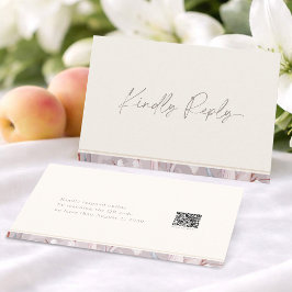 Elegant Lily Wedding RSVP Card with QR Code Kaart