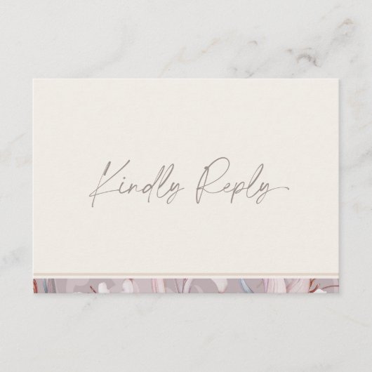 Elegant Lily Wedding RSVP Card with QR Code Kaart (Voorkant)