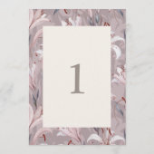 Elegant Lily Wedding Table Numbers 1–30  Kaart (Achterkant)