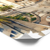 Elegant Lima Peru Aquarel Panorama Uitzicht Poster (Hoek)