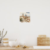 Elegant Lima Peru Aquarel Panorama Uitzicht Poster (Keuken)