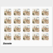 Elegant Lima Peru Aquarel Panorama Uitzicht Vierkante Sticker (Vel)