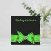 Elegant Lime Green Birthday Party Kaart (Staand voorkant)