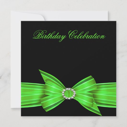 Elegant Lime Green Birthday Party Kaart (Voorkant)