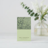 ELEGANT LIME GREEN BLACK DAMASK FLORAL PATTERN VISITEKAARTJE (Staand voorkant)