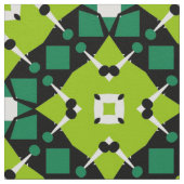 Elegant Lime Green Black & White Geometric Pattern Stof (Close Up)