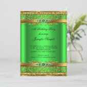 Elegant Lime Green Gold Damask Diamond Birthday Kaart (Staand voorkant)
