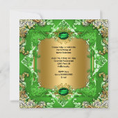 Elegant Lime Green Gold Floral Birthday Party Kaart (Achterkant)