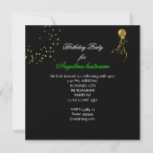 Elegant Lime Green Gold Glitter Birthday Party Kaart (Achterkant)