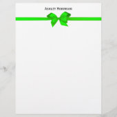 Elegant Lime Green Satin Bow on White Envelope (Voorkant)