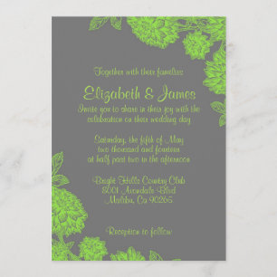 Elegant Lime Green Wedding Invitations Kaart