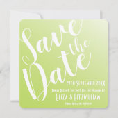 Elegant lime groen ombre bewaar de datum kaart (Voorkant)