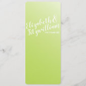 Elegant lime groen ombre menu (Achterkant)