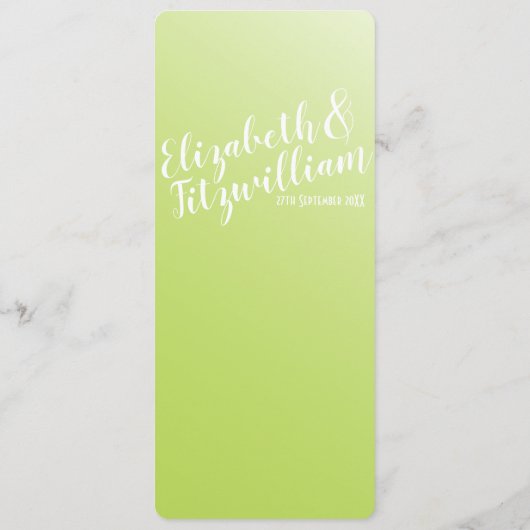 Elegant lime groen ombre menu (Achterkant)