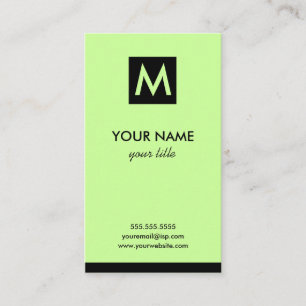 Elegant Limoen Square Monogram Visitekaartjes