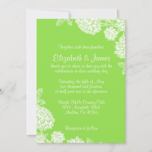 Elegant Limoen Wedding Invitations Kaart (Voorkant)